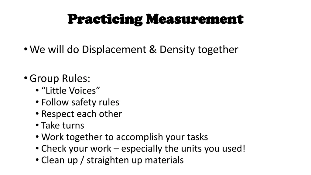 practicing measurement practicing measurement