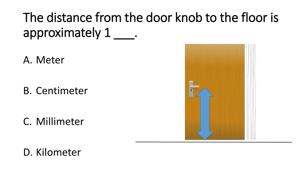 the distance from the door knob to the floor