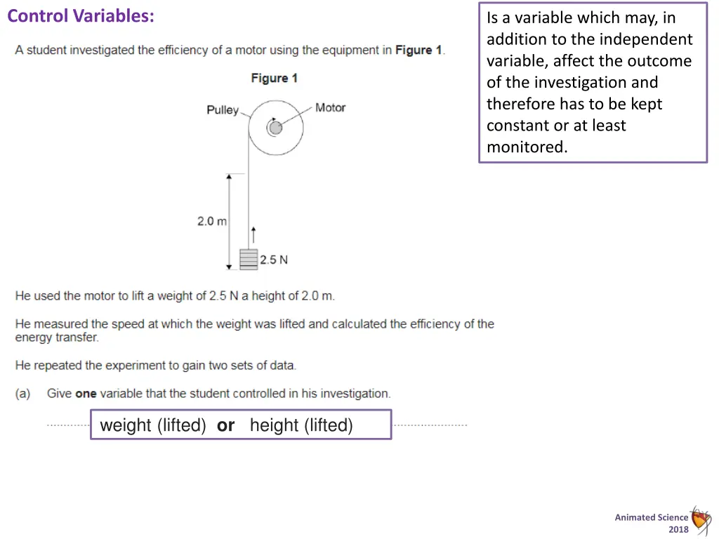 control variables