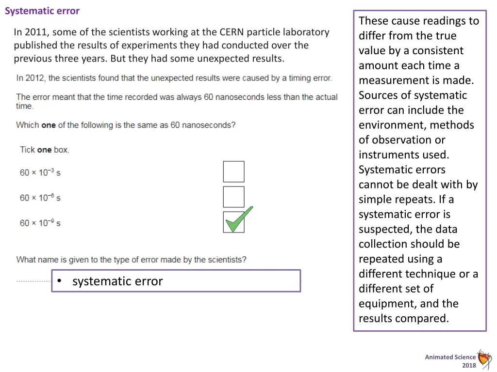 systematic error