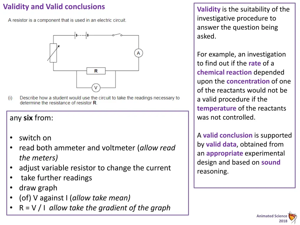 validity and valid conclusions