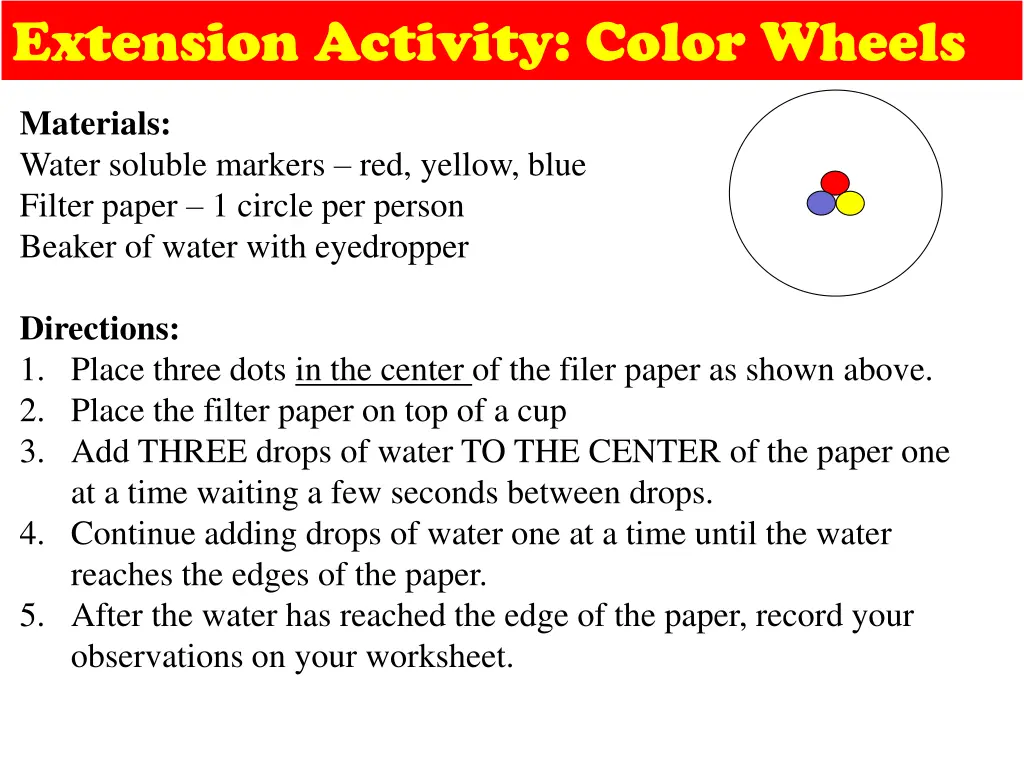 extension activity color wheels