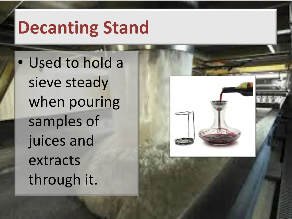 decanting stand