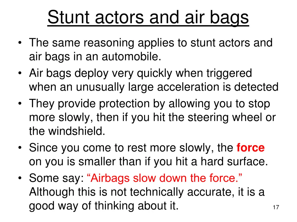 stunt actors and air bags