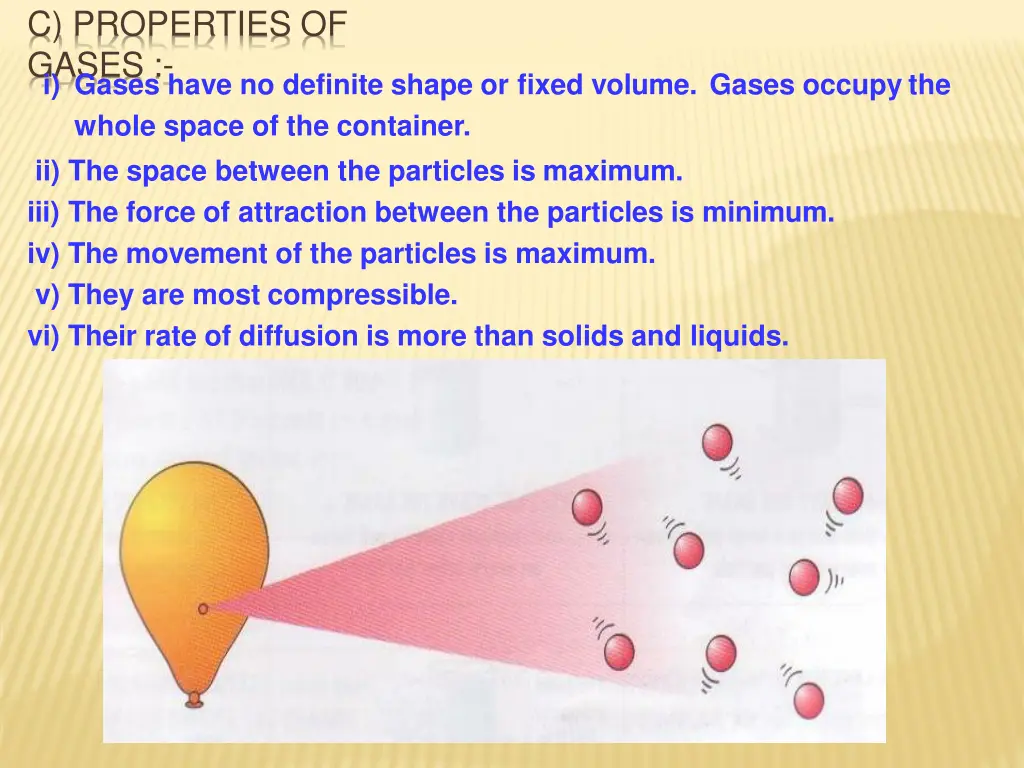 c properties of gases i gases have no definite