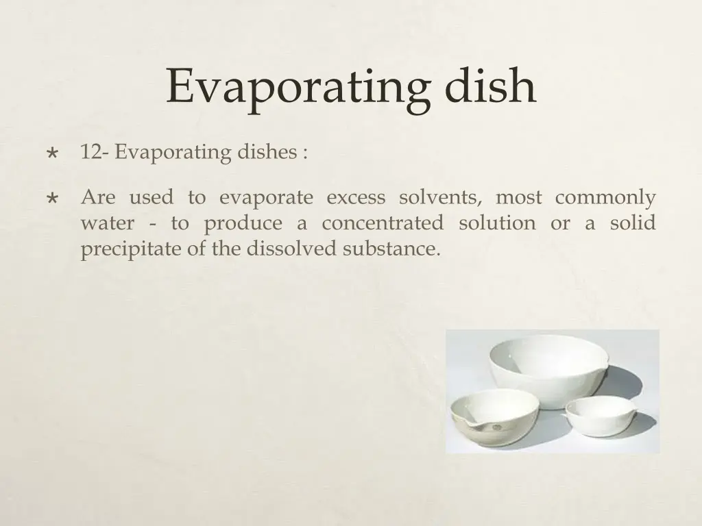 evaporating dish