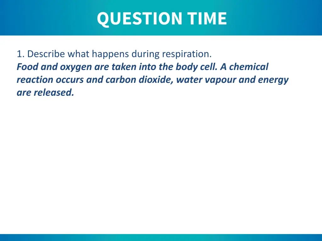 1 describe what happens during respiration food