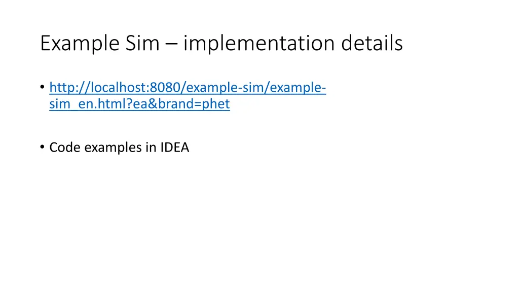 example sim implementation details