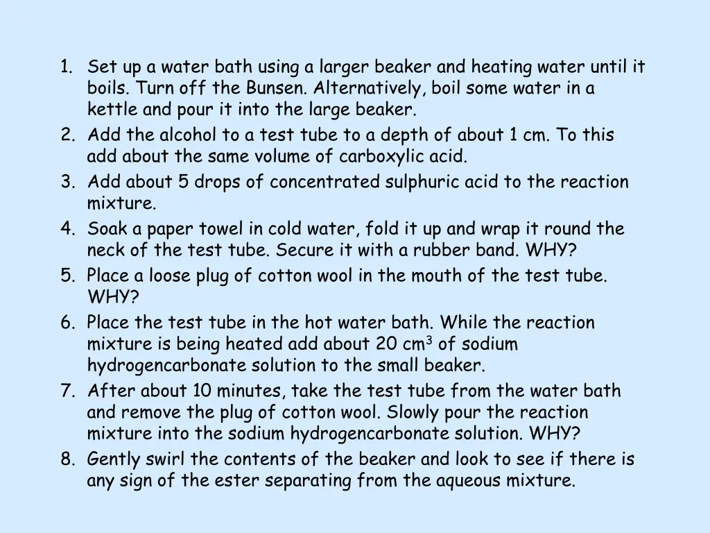 1 set up a water bath using a larger beaker