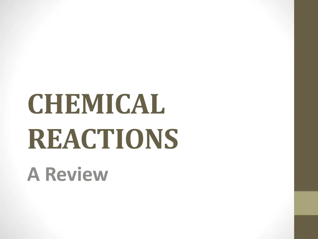 chemical reactions a review