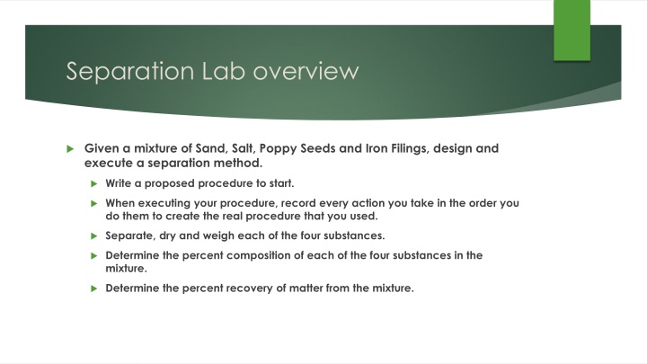 separation lab overview