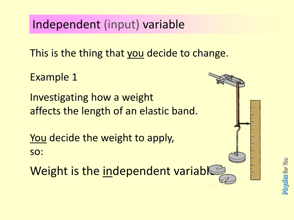 independent input variable