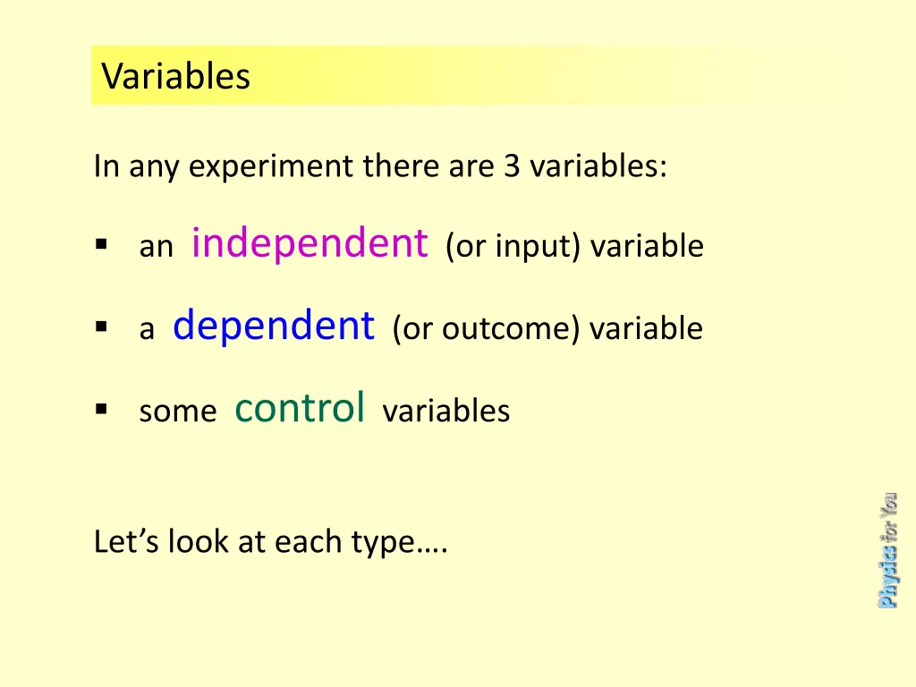 variables 1