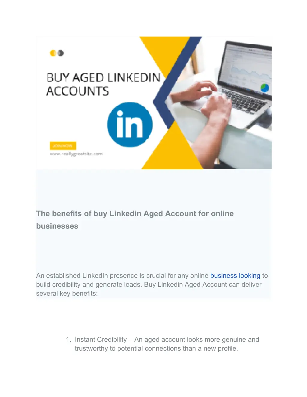 the benefits of buy linkedin aged account