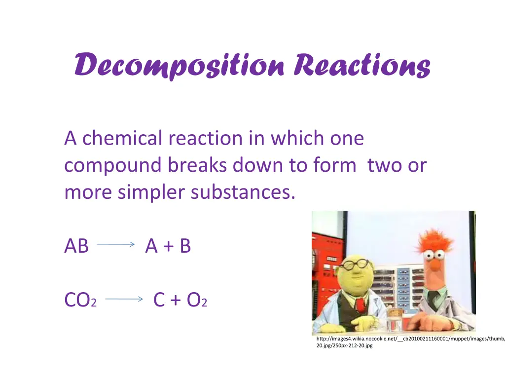 decomposition reactions