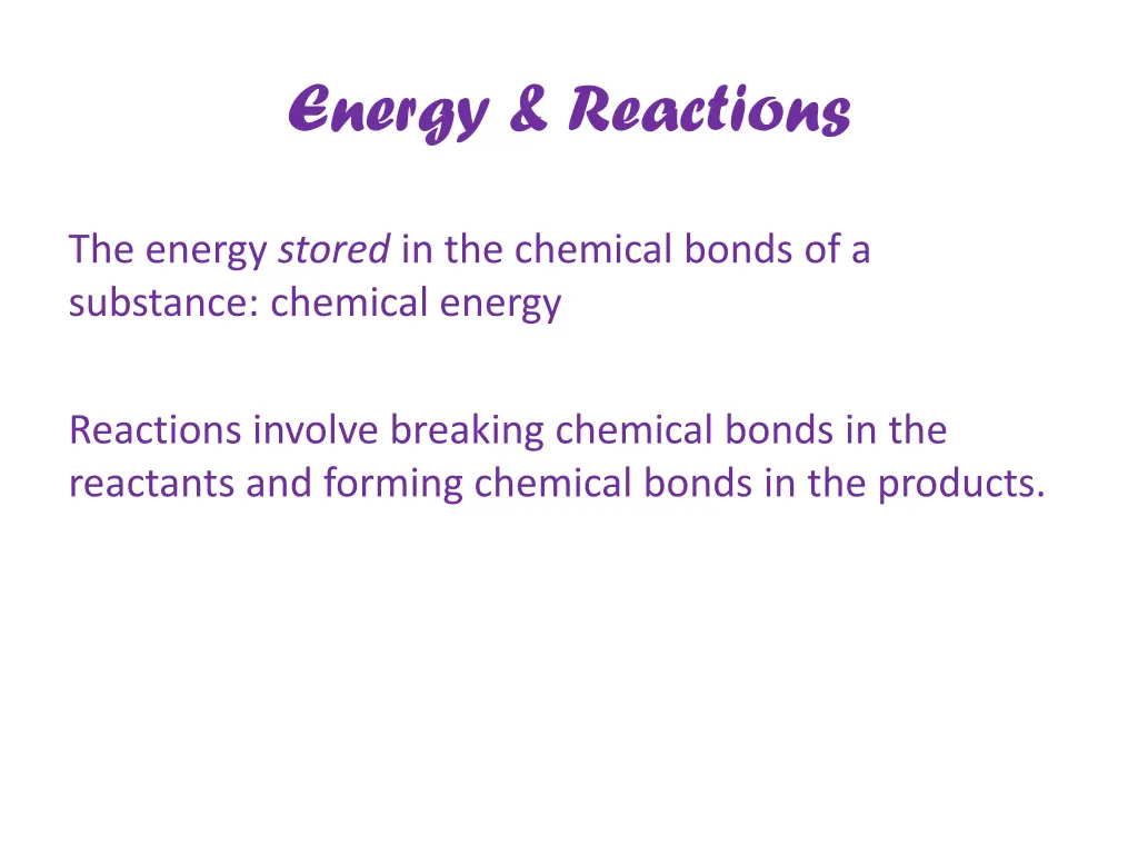 energy reactions