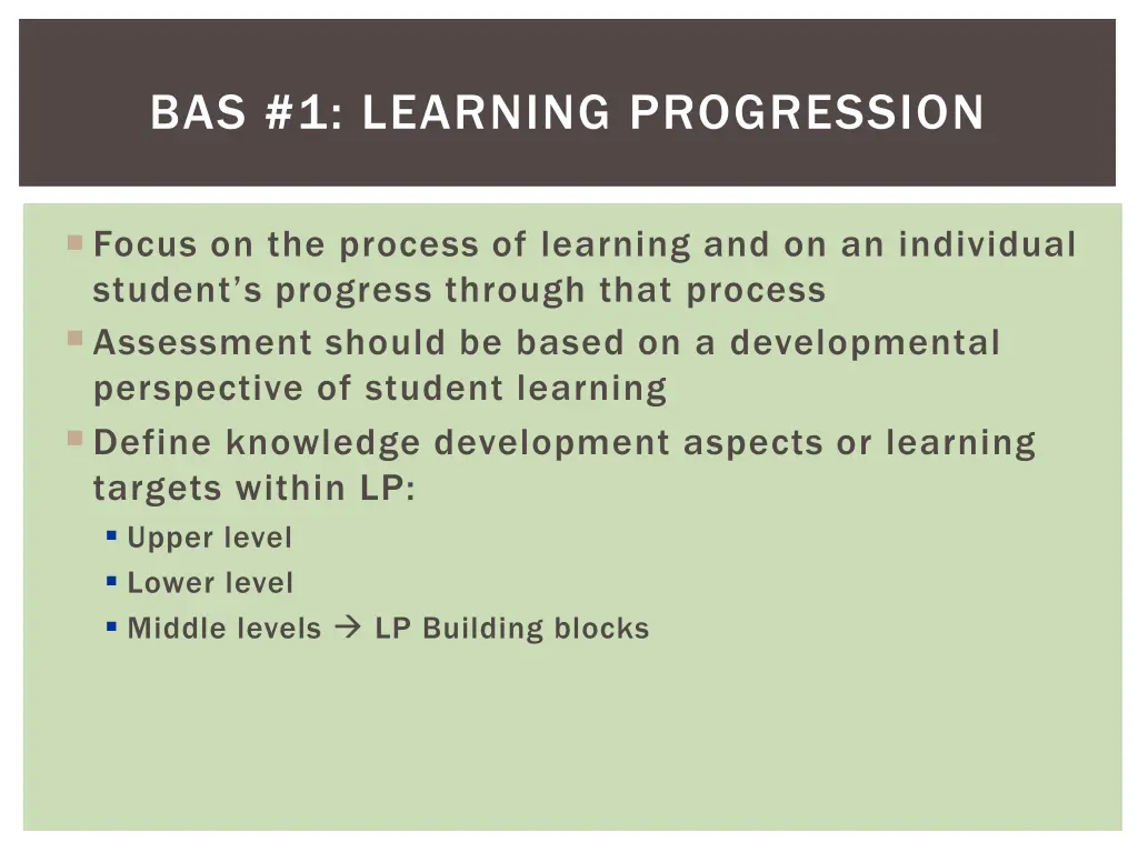 bas 1 learning progression