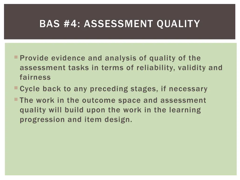 bas 4 assessment quality