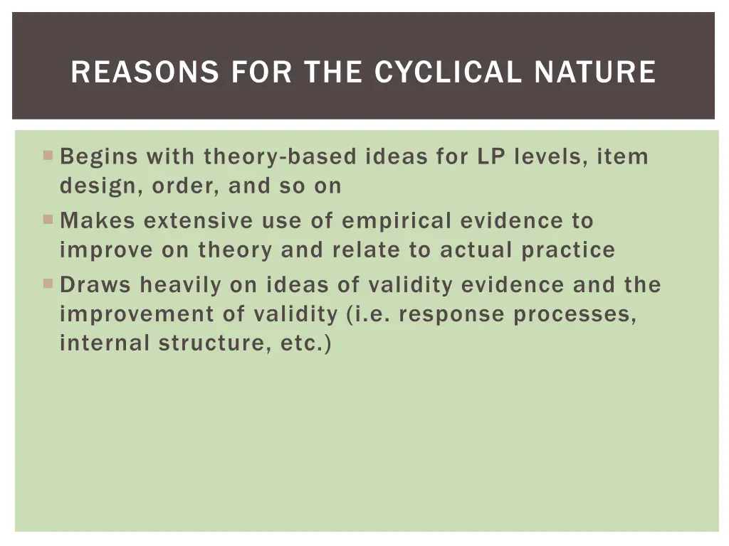 reasons for the cyclical nature