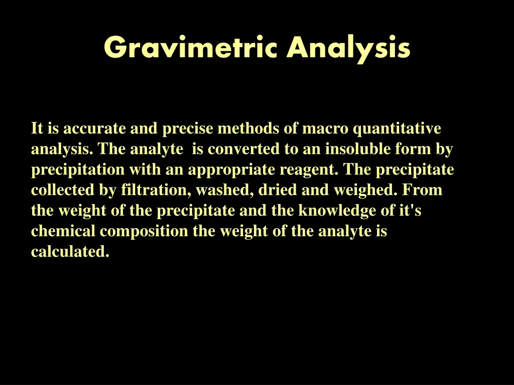 gravimetric analysis