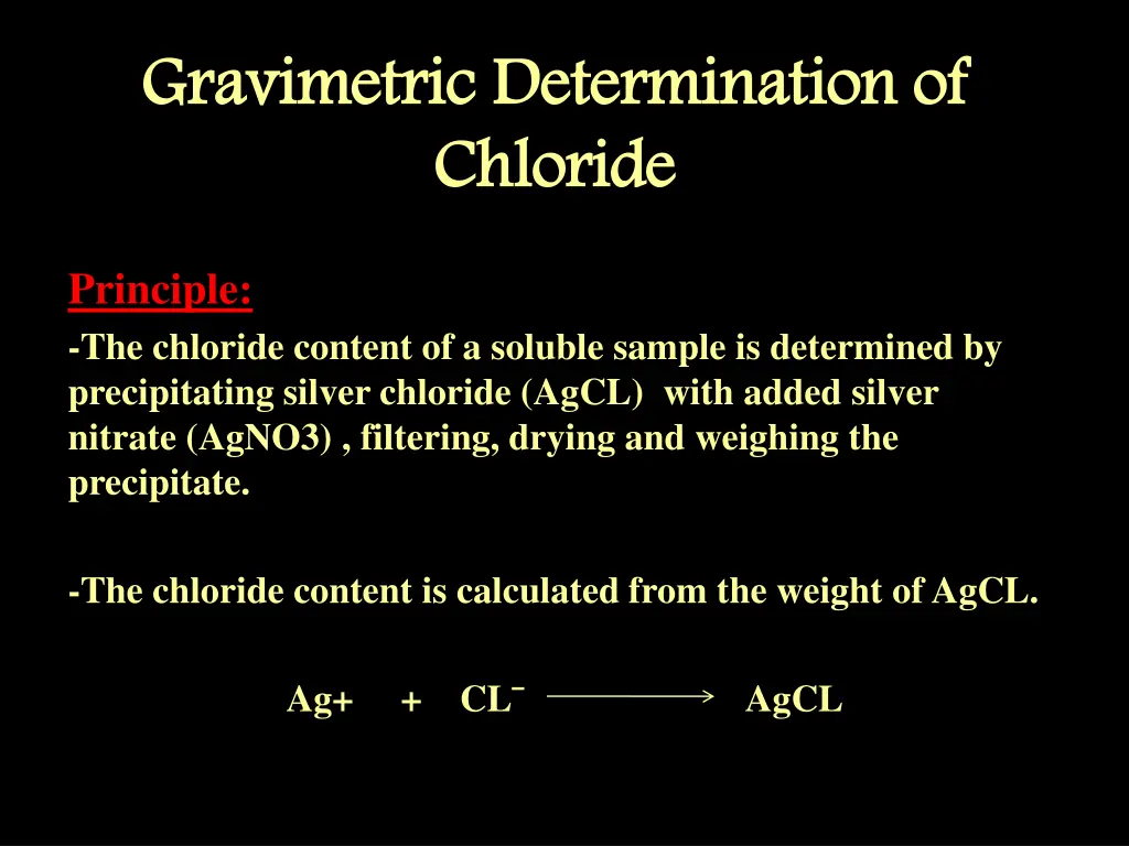 gravimetric determination of chloride