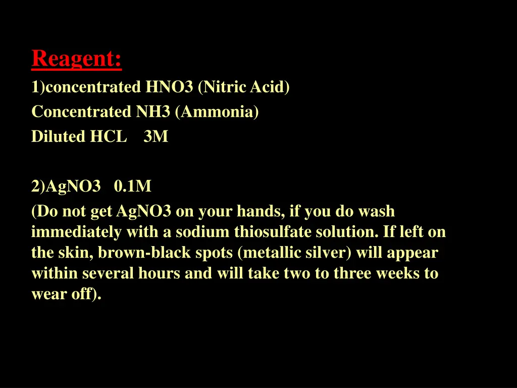 reagent 1 concentrated hno3 nitric acid