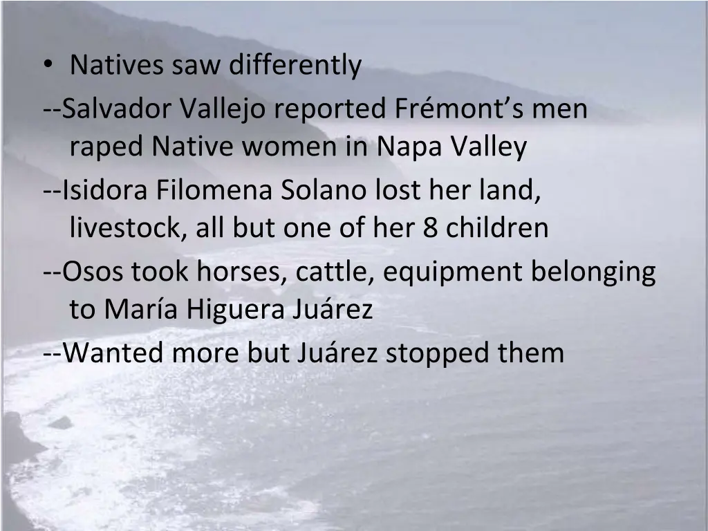 natives saw differently salvador vallejo reported