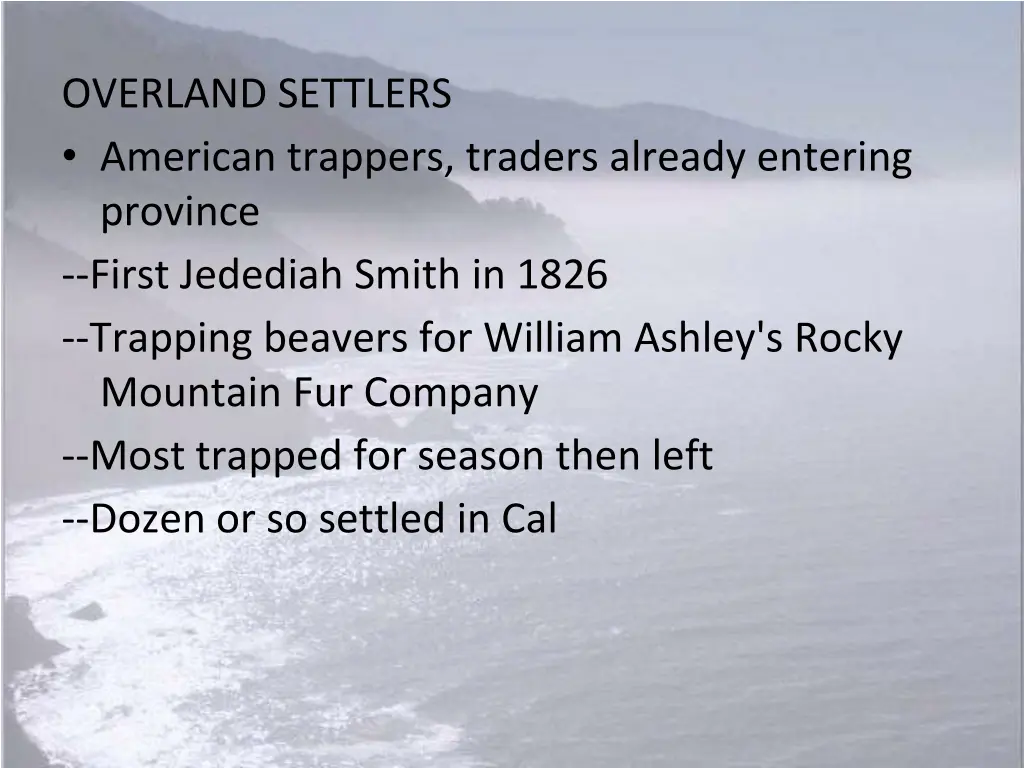 overland settlers american trappers traders