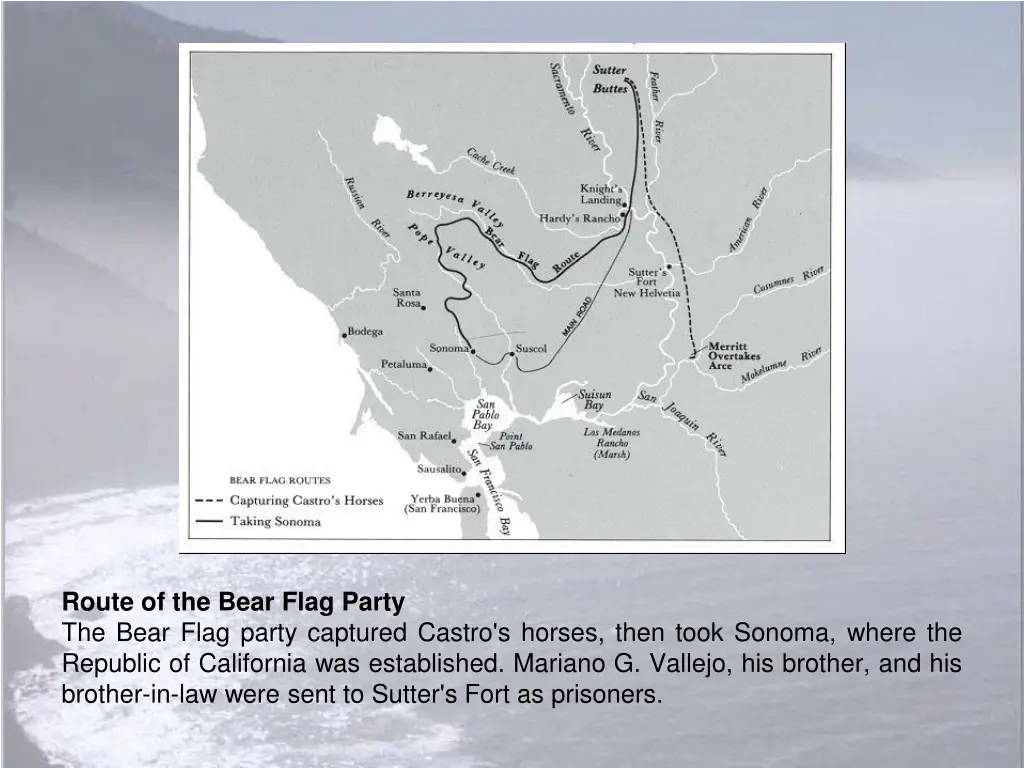 route of the bear flag party the bear flag party