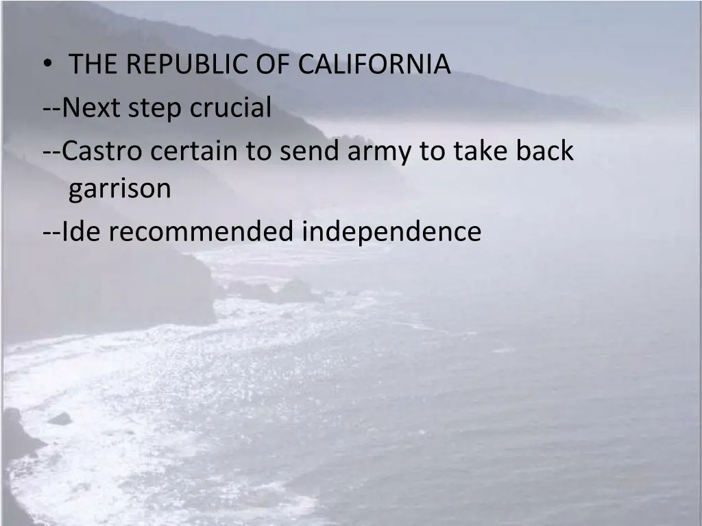 the republic of california next step crucial