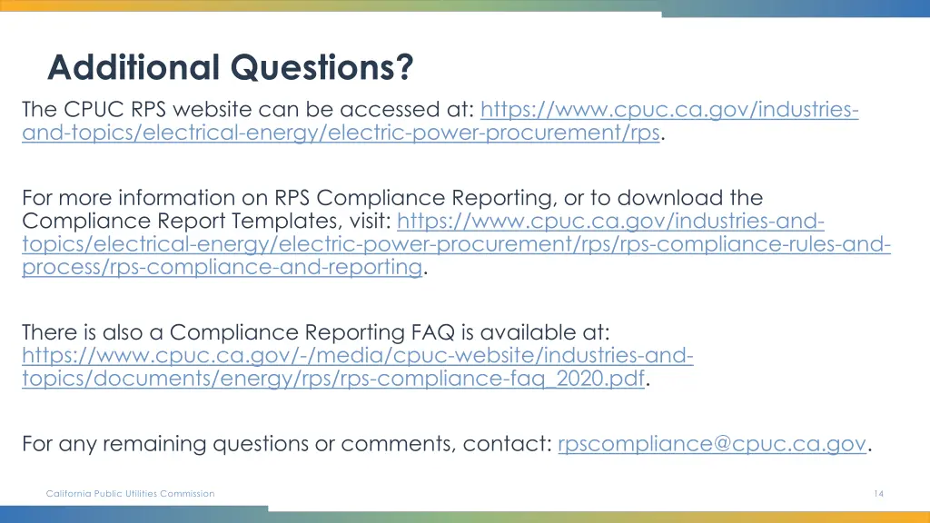 additional questions the cpuc rps website