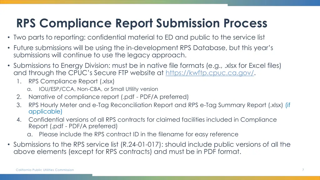 rps compliance report submission process