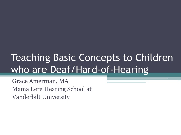 teaching basic concepts to children who are deaf