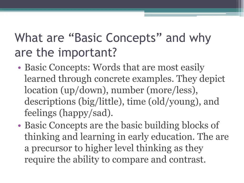 what are basic concepts and why are the important