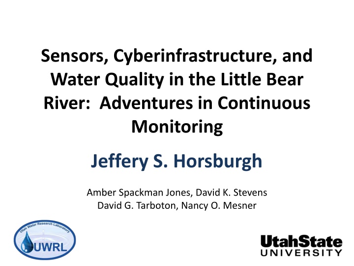 sensors cyberinfrastructure and water quality