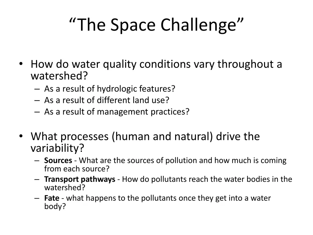 the space challenge