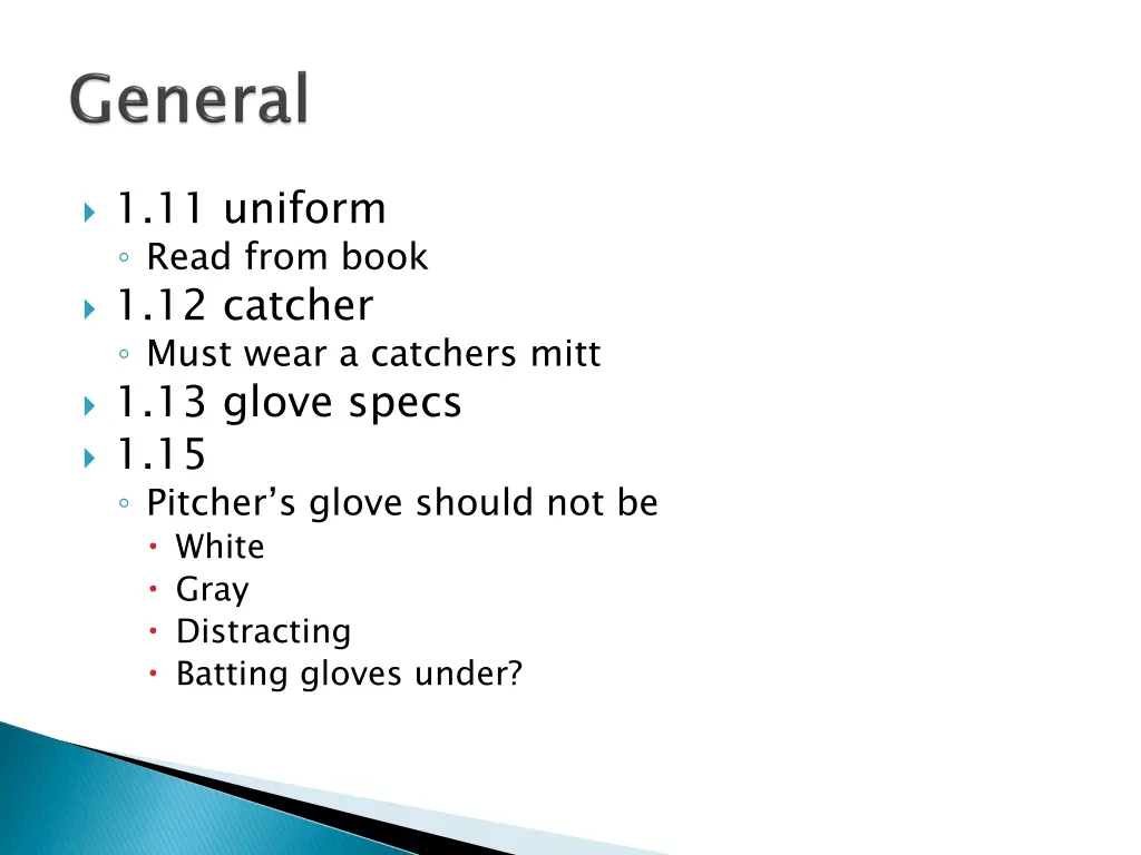 1 11 uniform read from book 1 12 catcher must