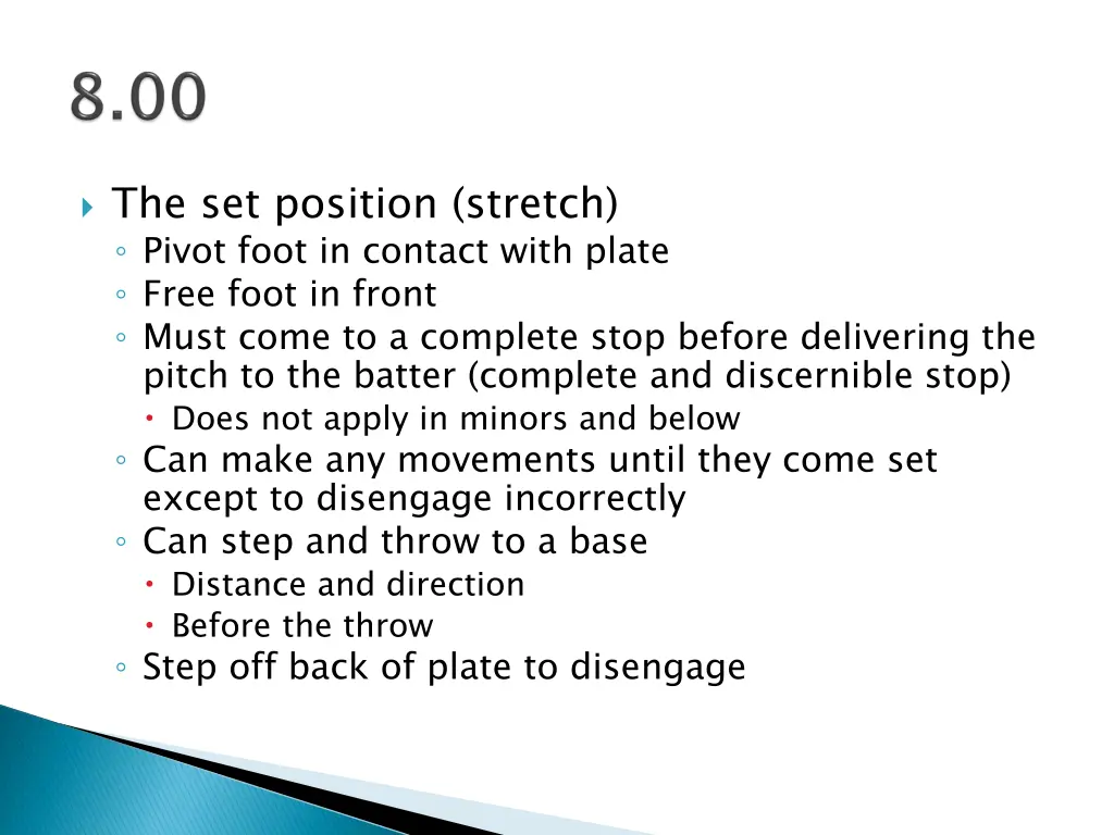 the set position stretch pivot foot in contact