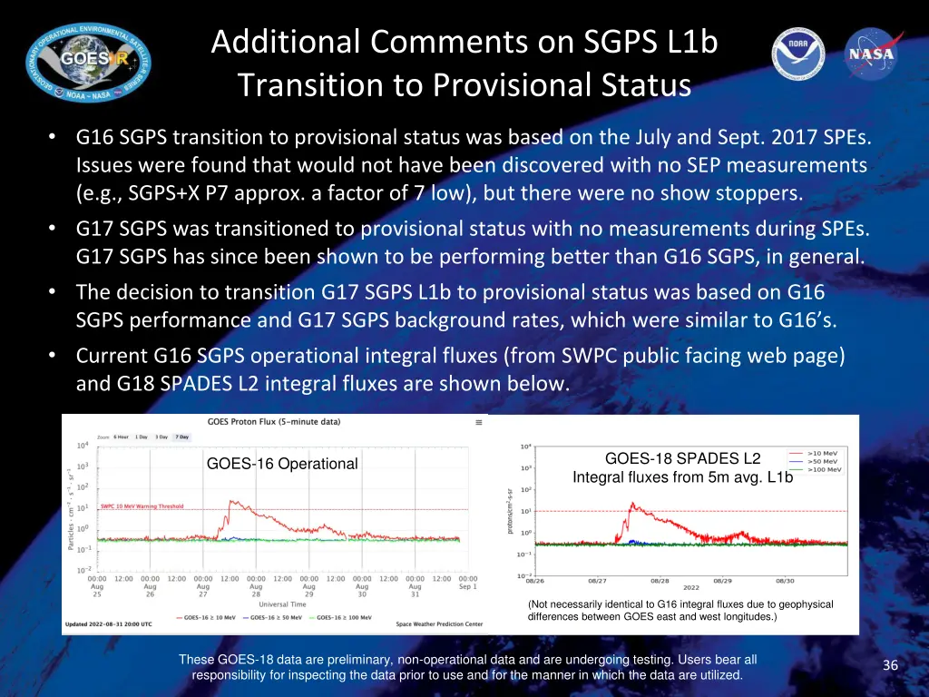 additional comments on sgps l1b transition