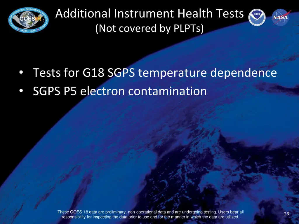 additional instrument health tests not covered