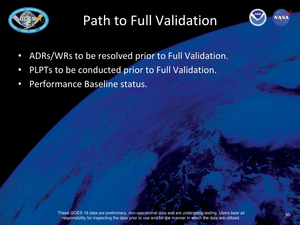 path to full validation