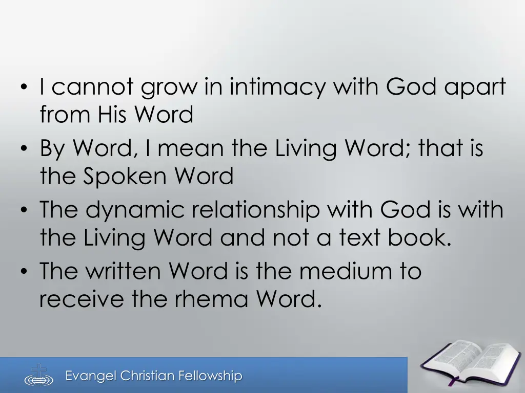 i cannot grow in intimacy with god apart from