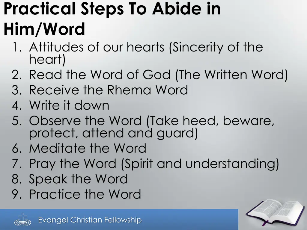 practical steps to abide in him word 1 attitudes