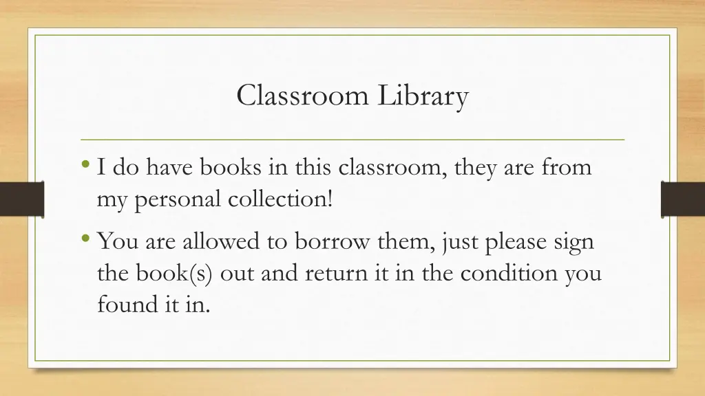 classroom library