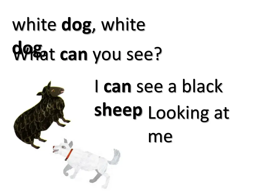 white dog white dog what can you see