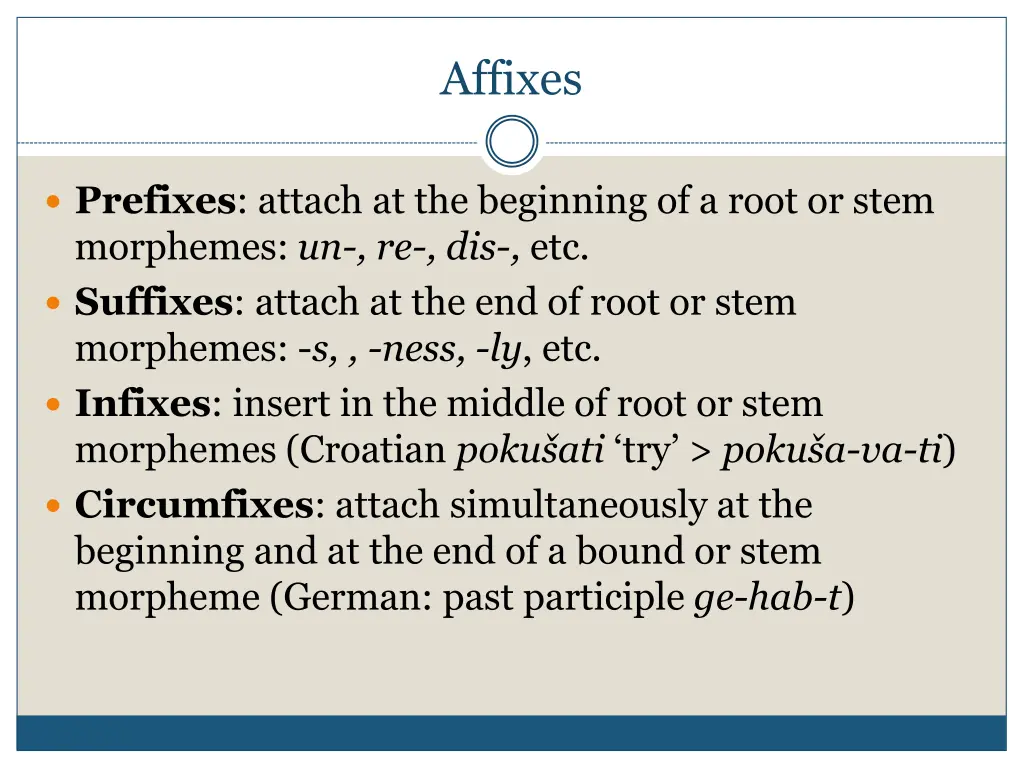 affixes 1