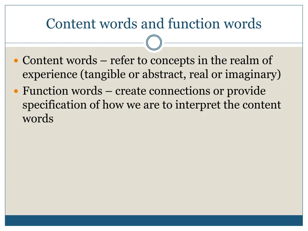 content words and function words