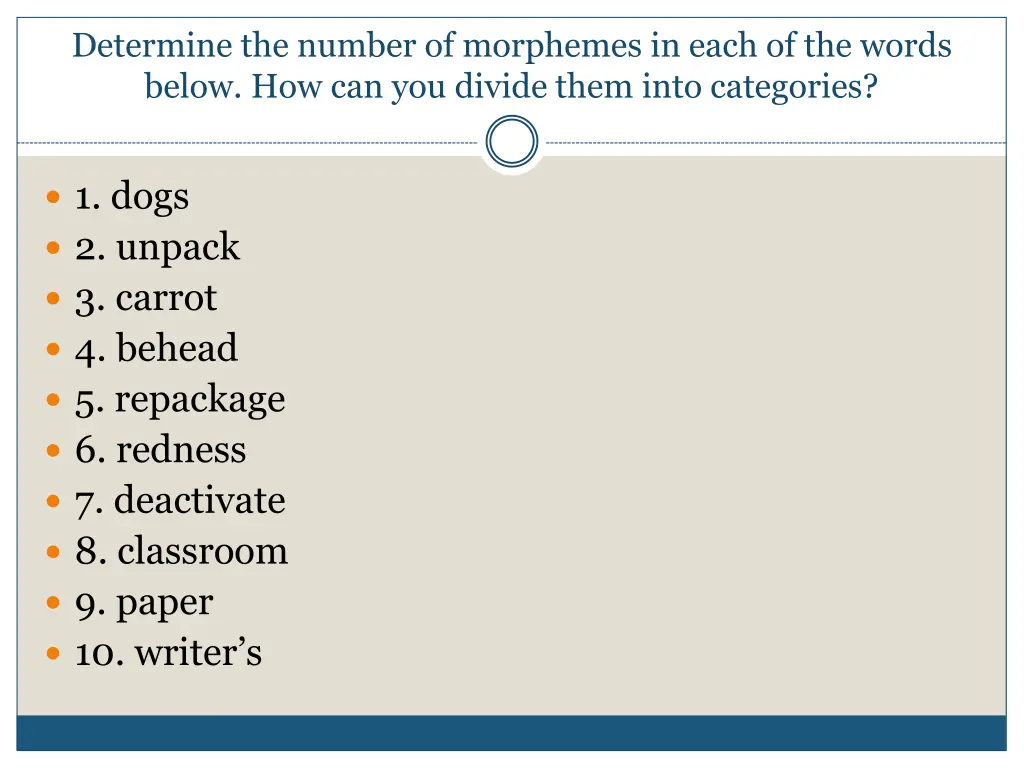 determine the number of morphemes in each