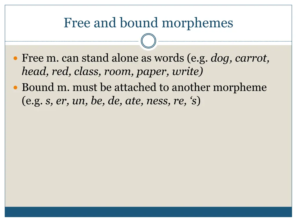 free and bound morphemes