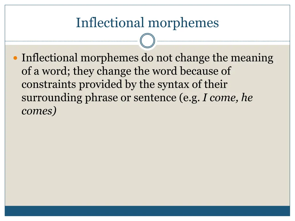 inflectional morphemes